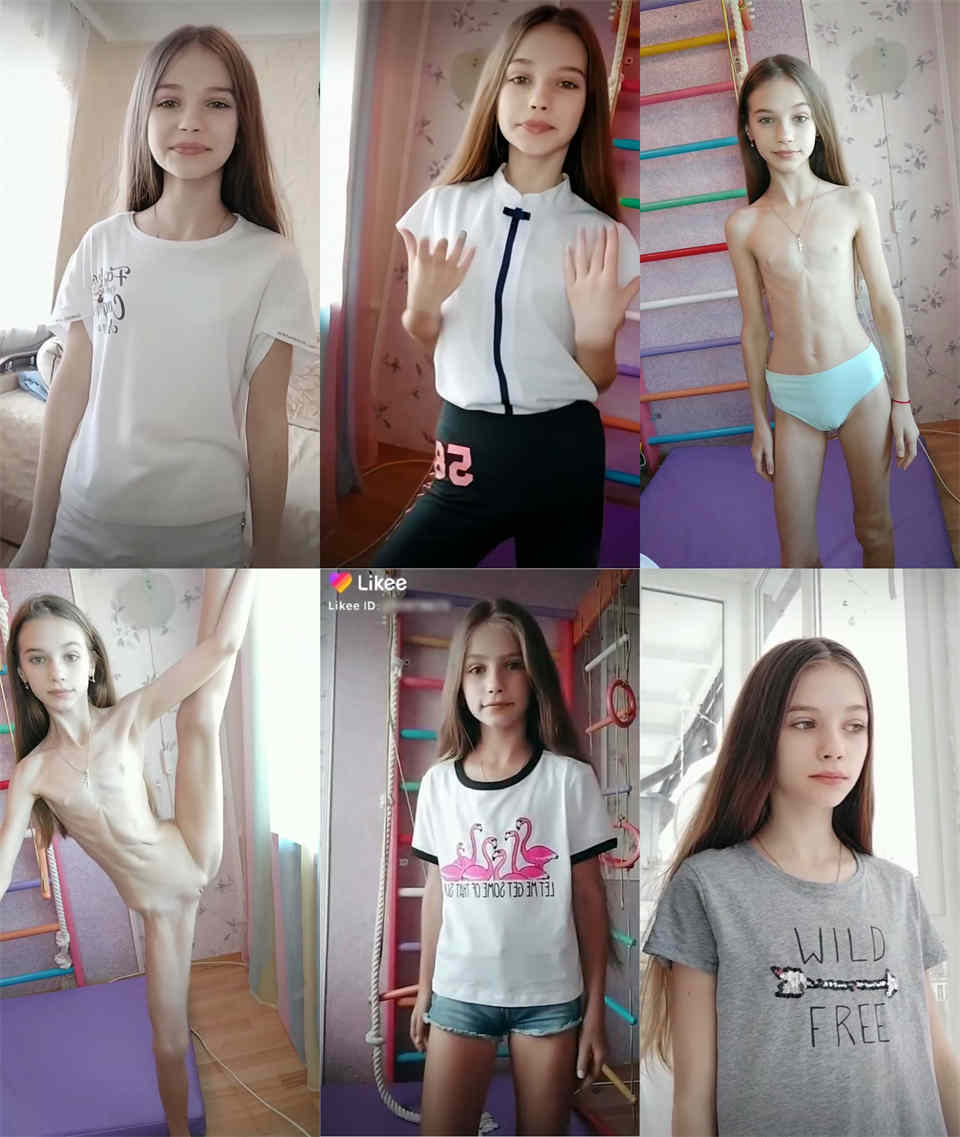 体操少女系列，欧美高颜值体育生萝莉自拍一字马（1.56G）